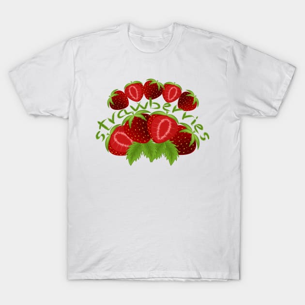 Strawberries T-Shirt by Designoholic